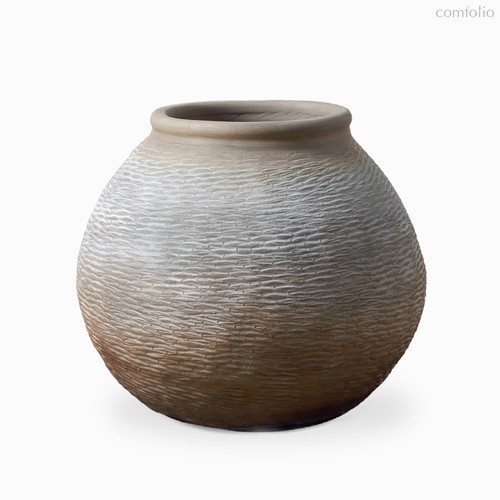 Кашпо Wicker высота 44, цвет коричневый/серый - Cosmo