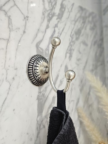 Крючок одинарный Классика, цвет Состаренное серебро - Covali