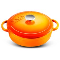 Кастрюля с крышкой низкая Voeux Amusant d24 см, чугун, оранжевая - Voeux
