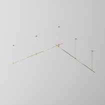 Готовая конструкция прямая двухуровневая на тросовых подвесах Hang без светильников и блока питания, латунь - Maytoni