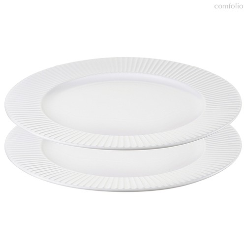 Набор обеденных тарелок Soft Ripples, d27 см, белые, 2 шт. - Liberty Jones