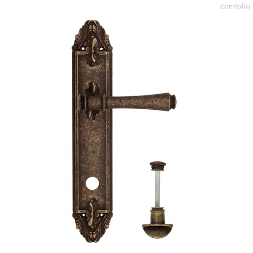 Дверная ручка Venezia Callisto WC-2 на планке PL90 античная бронза - Venezia Collezione