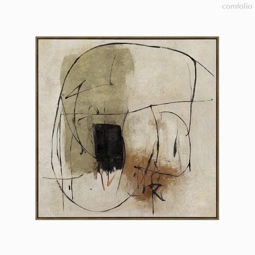 Постер Fancy 100х100, цвет бежевый/коричневый/черный - Cosmo