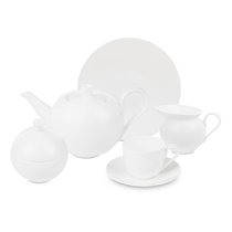 Сервиз чайный Decor de table Плиссе на 6 персон 21 предмет, фарфор костяной, п/к - Decor De Table