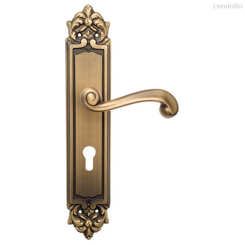Дверная ручка Venezia Carnevale CYL на планке PL96 матовая бронза - Venezia Collezione