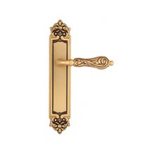 Дверная ручка Venezia Monte Cristo на планке PL96 французское золото + коричневый - Venezia Collezione