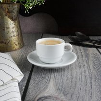 Кофейная пара 90 мл d 6,7 см h5 см белая фарфор Glory Stackable P.L. Proff Cuisine