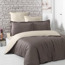 Постельное белье Karna Loft, двухстороннее, цвет бежевый/коричневый, 1.5-спальный - Bilge Tekstil