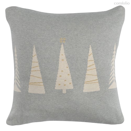 Чехол на подушку вязаный с новогодним рисунком Christmas tree из коллекции New Year Essential, 45х45 см, 45x45 - Tkano