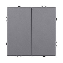 Выключатель кнопочный 2-клавишный 10А/250В, серый Kollinger Eclipse EC-025GY - Kollinger