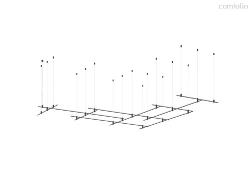 Magnet Modular System «CODE 1.2», L2000x6xL1000х4хH95-3000 мм (высота регулируется), DC24V, подвесное основание для модульных светильников, черный, блок питания в комплект не входит - Donolux