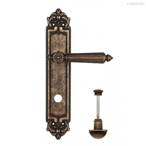 Дверная ручка Venezia Castello WC-2 на планке PL96 античная бронза - Venezia Collezione