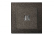 Розетки и выключатели: Устройство зарядное USB (A+A) 3,4А, антрацит, Classic - Kanlux