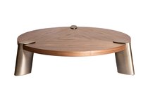 Стол журнальный Конг (Kong) св. орех d138x33см, столешница d120 - Garda Decor