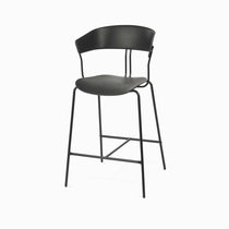 Полубарный стул Embrace, цвет матовый черный/черный - Cosmo
