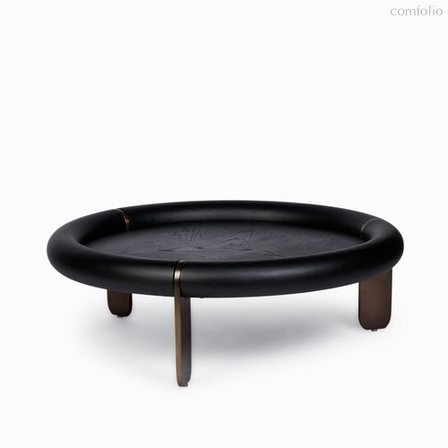 Журнальный столик Luca диаметр 100, цвет металл/черный - Cosmo