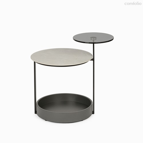 Кофейный столик Laurie 49х63, цвет серый/черный - Cosmo