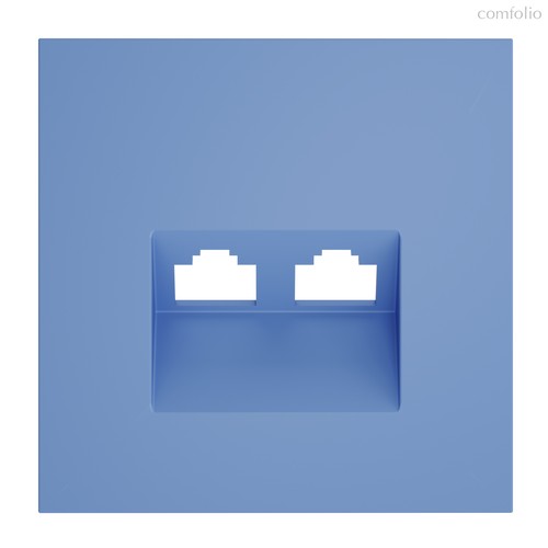 Накладка для розетки компьютерной двойной RJ45+RJ45 кат.6, S70 деним - Voltum