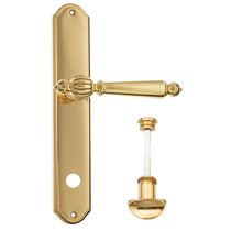 Дверная ручка Venezia Pellestrina WC-2 на планке PL02 полированная латунь - Venezia Collezione