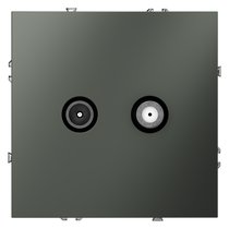 Розетка телевизионная встраиваемая VOLTUM S70 оконечная TV+SAT, (титан) - Voltum
