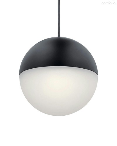 Большой чёрный светильник Уорд с белым плафоном, цвет черный - Louvre Home