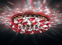 Точечный светильник Crystal Sky Donolux золото crystal/red, D 83 H 55 мм, галог. лампа MR16 GU5,3.ma - Donolux