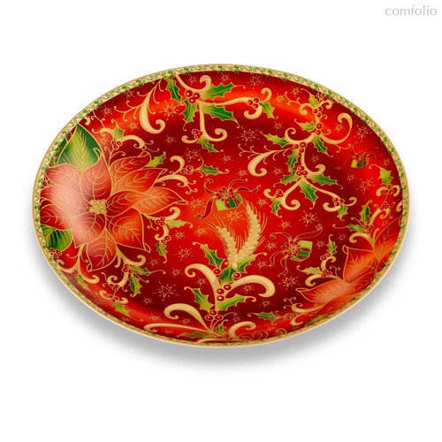 Блюдо Lamart Palais Royal Рождественская звезда 31 см, фарфор, красное - Lamart