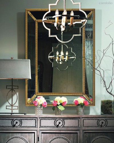 Зеркало в золотой раме Джонатан, цвет золотой - Louvre Home