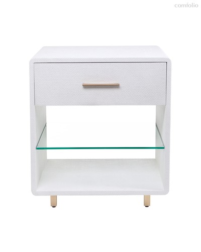 Белая прикроватная тумба с фактурной отделкой Тейт, цвет белый - Louvre Home