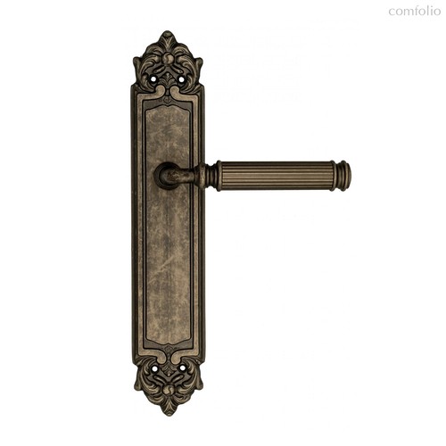 Дверная ручка Venezia Mosca на планке PL96 античное серебро - Venezia Collezione