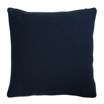 Подушка декоративная из хлопка фактурного плетения темно-синего цвета из коллекции Essential, 45х45 - Tkano