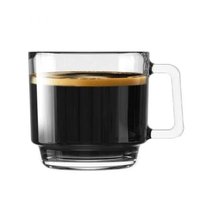 Кружка 440 мл прозрачная "Stack Noir Caffe Premio" d 9,8 см h9,5 см стекло Ocean 6 шт., цвет прозрачный - Ocean