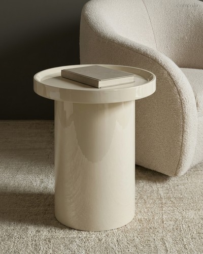 Белый приставной столик Чирелла - Ø 40 - Louvre Home