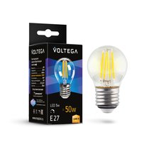 Светодиодная лампа филамент шар 5Вт 3000K E27 340° диммируемая - Voltega