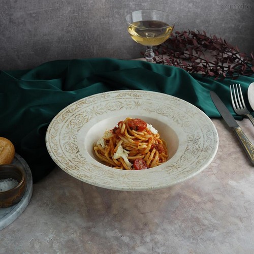 Тарелка глубокая 450 мл d 28 см h6 см прямой борт для пасты, для супа Antico By Bone - By Bone