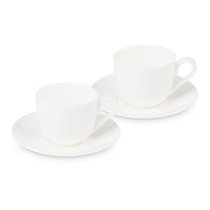 Набор чашек чайных с блюдцами Decor de table Плиссе 230 мл, 2 шт, фарфор костяной, п/к