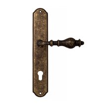 Дверная ручка Venezia Gifestion CYL на планке PL02 античная бронза