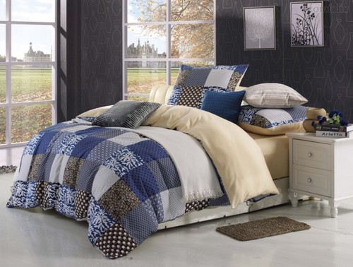 Комплект постельного белья MP-01, цвет синий, 1.5-спальный - Valtery