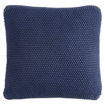 Подушка декоративная из стираного хлопка темно-синего цвета из коллекции Essential, 45х45 см - Tkano