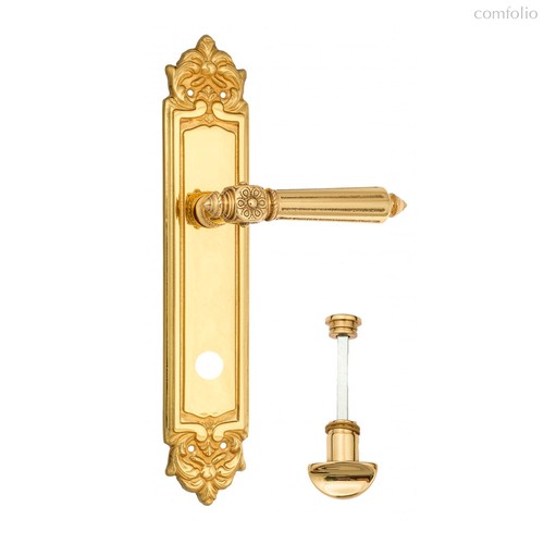 Дверная ручка Venezia Castello WC-2 на планке PL96 полированная латунь - Venezia Collezione