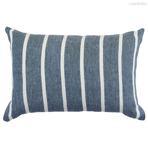 Чехол на подушку декоративный в полоску темно-синего цвета из коллекции Essential, 40х60 см - Tkano