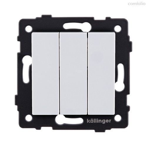 Выключатель 3-клавишный 10А/250В, белый Kollinger REA-S-012WH для Aspekt, Eleganz, Reflex - Kollinger