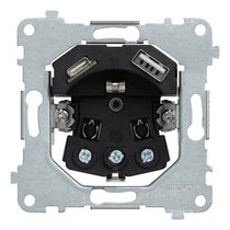 Механизм розетки 2к+з с USB A+C