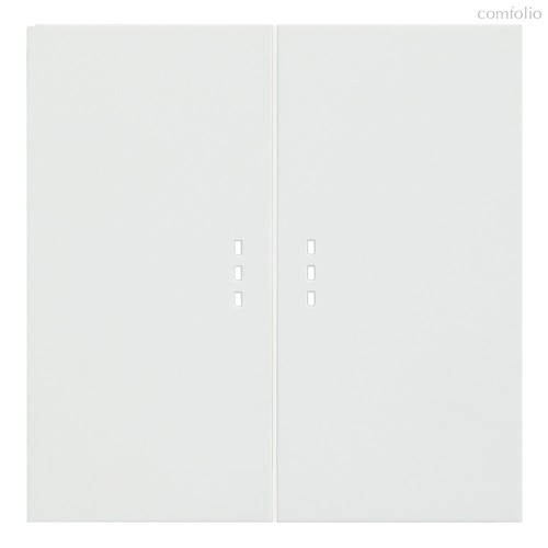 Клавиши для двухклавишного перекрестного выключателя с подсветкой 35615 MW, белый сатин - Rikett