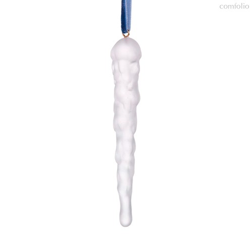 Елочное украшение Decor de Table Pate de Verre Cristal Сосулька 15 см, белое, хрустальное тесто, п/к - Decor De Table