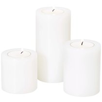 Набор подставок для чайной свечи Edzard Корнелиус d6хh6/8/10 см, 3 шт, жаростойкий пластик, белый - Edzard