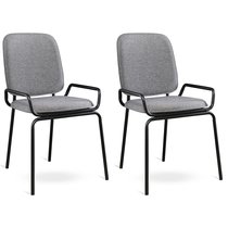 Набор из 2 стульев Ror, Double Frame, рогожка, черный /серый - Latitude