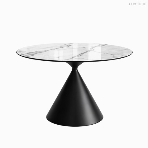 Обеденный стол Cardiff Sole диаметр 110, цвет белый/черный - Cosmo Red