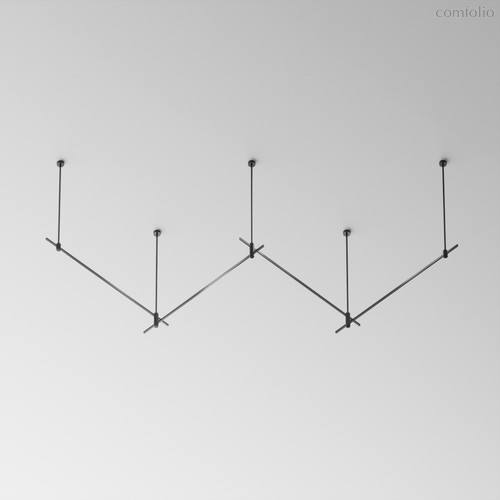 Готовая конструкция прямая 4м двухуровневая на жестких подвесах Long H804 мм без светильников и блока питания, черный - Maytoni