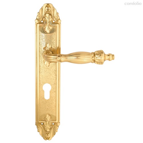 Дверная ручка Venezia Olimpo CYL на планке PL90 полированная латунь - Venezia Collezione